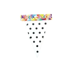 Girlanda flagi w kropki biała 27.5cmx6m - Penword