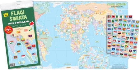 Flagi świata. Mapa z naklejkami - praca zbiorowa