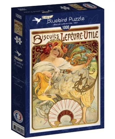 Puzzle 1000 Ciasteczka Lefevre-Utile, Alfons Mucha - Bluebird Puzzle