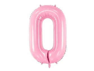 Balon foliowy 0 różowy 86cm - PartyDeco