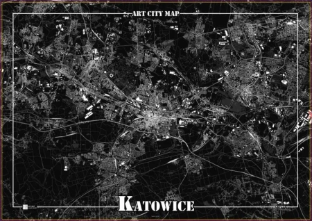 Plakat dekoracyjny - Katowice - Art-Map