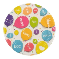 Talerze papierowe Happy Balloons 8szt - Arpex