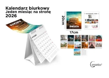 Kalendarz 2026 biurkowy 17x20cm Miasta świata - Cervantes