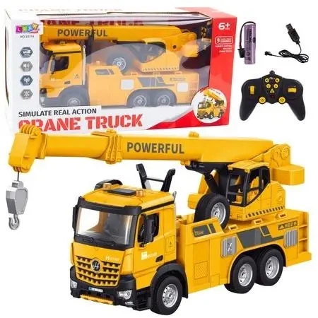 Dźwig z hakiem RC 2.4G 9CH żółty - Leantoys
