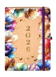 Kalendarz 2026 A5 Kraft DNS Kwiaty - -