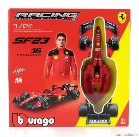 BBURAGO BOLID F1 Ferrari SF-23 Charles Leclerc 1:24 BBURAGO DO ZŁOŻENIA - Bburago