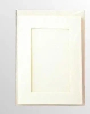 Karta passepartout + koperta perłowo-białe 5szt - Galeria Hobby