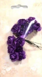 Różyczki papierowe 12szt ciemnofioletowe - Galeria Hobby
