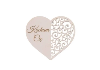 Drewniany napis - Kocham Cię 5szt biały - Cresco