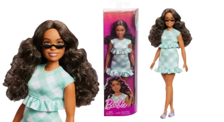 Barbie Fashionistas Lalka Sukienka Zielona Kratka Hyt96