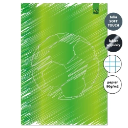 Zeszyt A4 32 kartki w kratkę 90g Piłka zielona - EV-Corp