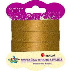 Wstążka metalizowana 15mm x 4m złota - Titanum