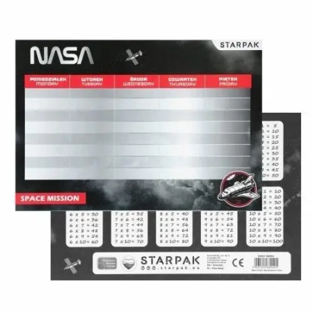 Plan lekcji z tabliczką mnożenia Nasa (25szt) - STARPAK