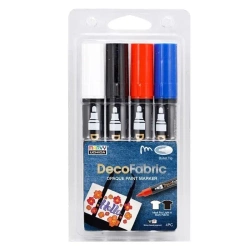 Markery do dekorowania tekstyliów Primary 4 kolory - Marvy