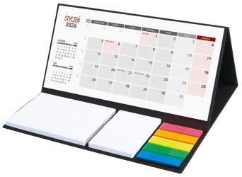 Kalendarz 2026 Biurkowy z notesem czarny - Wokół Nas