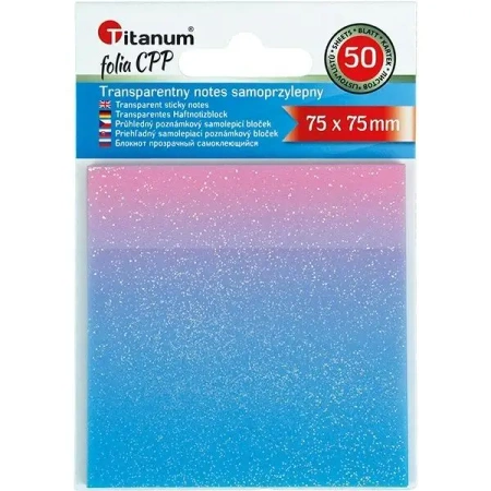 Notes samoprzylepny transparentny 75x75mm 50K - Titanum