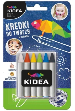 Kredki do twarzy 6 kolorów x 2,5g KIDEA - DERFORM