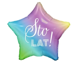Balon foliowy Sto Lat, gwiazda gradient 48cm - Godan