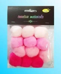 Pompony akrylowe różowe 40mm 12szt - Galeria Hobby