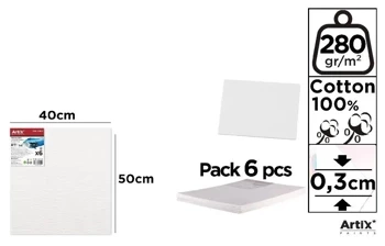 Tablica malarska 40x50x0,3cm 280G/m2 (6szt) - Artix
