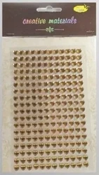 Stiker z kryształkami Serca cappucino 6mm 216szt - Galeria Hobby