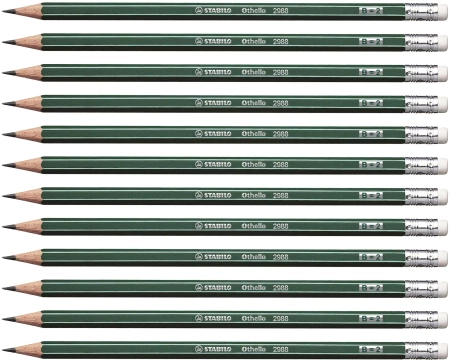 Ołówki z gumką Stabilo B (12 sztuk)