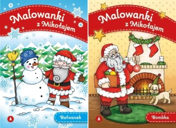 PAKIET ŚWIĄTECZNYCH KOLOROWANEK Malowanki z Mikołajem - Opracowanie zbiorowe