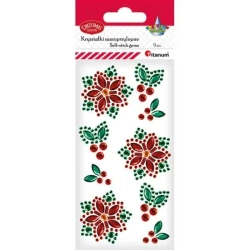 Kryształki samoprzylepne poinsecje 35x35mm 9szt - Titanum