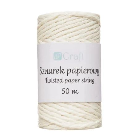 Sznurek papierowy skręcany 50m ecru - Dalprint