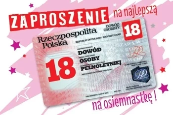 Zaproszenie Urodziny Osiemnastka ZA-99 (10szt.) - Armin Style