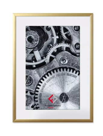 Ramka aluminiowa z plexi 29.7x42 cm, złota