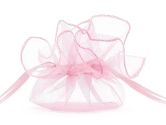 Woreczki z organzy różowy 25cm 10szt - PartyDeco