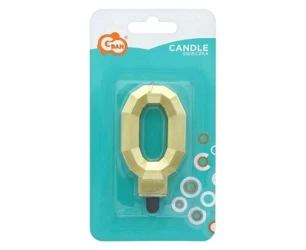 Świeczka Cyfra 0 Diament 7.6cm - Godan
