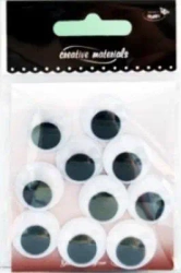 Oczy samoprzylepne okrągłe 20mm 10szt - Galeria Hobby