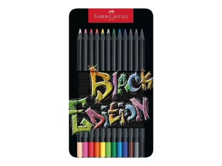 Kredki trójkątne Black Edition 12 kol. op. metal - Faber Castell
