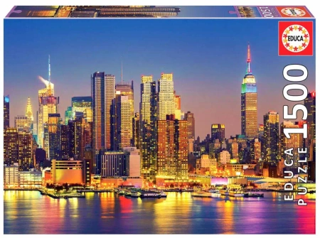 Puzzle 1500 Manhattan nocą Nowy Jork USA 109547 - Educa