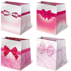 Torebki ozdobne T16-1 Kokardy różowe 10 sztuk - PAW S.C.