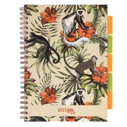 Kołozeszyt Pads A4/100K kratka Tropiki Małpki - Strigo