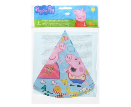 Czapeczki papierowe Świnka Peppa 6szt - Godan
