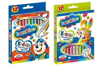 Kredki w oprawie drewnianej 12 kolorów BAMBINO - ST-MAJEWSKI
