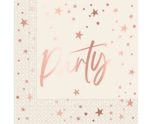 Serwetki papierowe Rose Gold Party 33x33cm 20szt - Godan