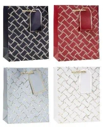 Torebka ozdobna 26x32x10cm hot-stamp mix ROZETTE