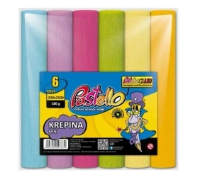 Krepina mini 20x250cm 180g 6 kolorów pastelowych - Alfa Pastello