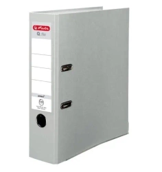 Segregator A4 8cm PP popielaty Q file - HERLITZ