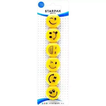 Magnes emotikony śr. 30mm 6szt - STARPAK
