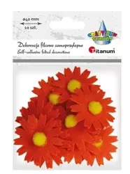 Filcowe dekoracje 3D kwiaty pomarańczowe 10szt - Titanum