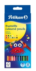 Kredki trójkątne 12 kolorów - PELIKAN