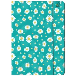 Paczka Teczka A4 z gumką Stokrotki Turkus 5 sztuk - EV-Corp PAP