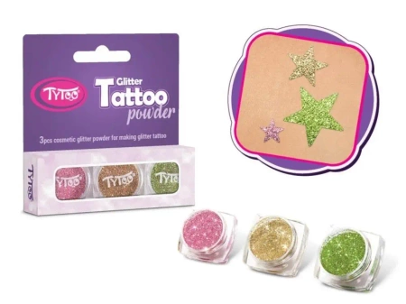 Tytoo. Tatuaże zestaw brokatów 3 koloroy - Multiprint