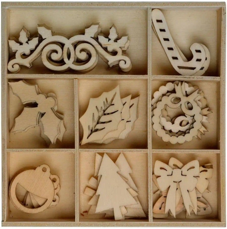 Drewniane dekoracje 40szt - Titanum